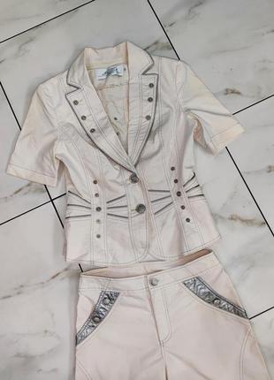 Классический стильный костюм-комплект 3в1 пиджак-юбка-штаны xs (34-36)3 фото