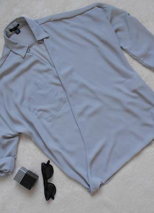 Серая блуза свободного кроя на запах, кэжуал, amisu от new yorker s\m