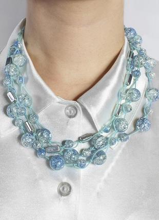 Нежно-голубое ожерелье