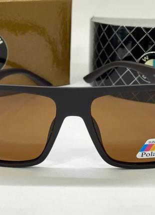 Солнцезащитные очки прямоугольники bmw коричневые поляризованными линзами2 фото