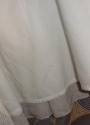 Лляна розклешена  юбка  спідниця per una довге міді смужка5 фото