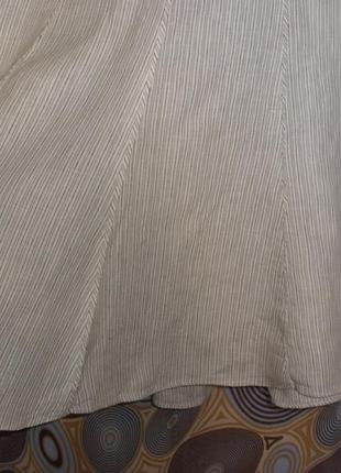 Лляна розклешена  юбка  спідниця per una довге міді смужка2 фото