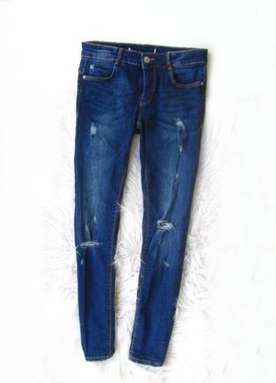 Джинси штани штани zara trafaluc декор у вигляді порватостей