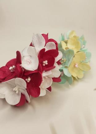 Повязка с цветами, детская пов'язка, костюм цветок, ободок цветочек, повязка на годик4 фото