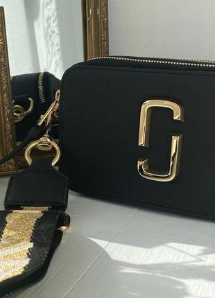 Marc jacobs the snapshot black gold трендова сумочка марк джейкобс чорна золотиста золота женская модная черная золотая сумка тренд 5