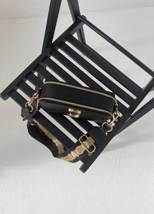 Marc jacobs the snapshot black gold трендова сумочка марк джейкобс чорна золотиста золота женская модная черная золотая сумка тренд 6