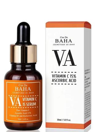 Сыворотка для сияния кожи с витамином с и пантенолом cos de baha vitamin c 15% ascorbic acid, 30 мл