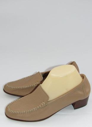 Шикарные кожаные туфли мокасины италия 37р (23,5см) t19