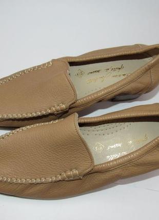 Шикарные кожаные туфли мокасины италия 37р (23,5см) t196 фото