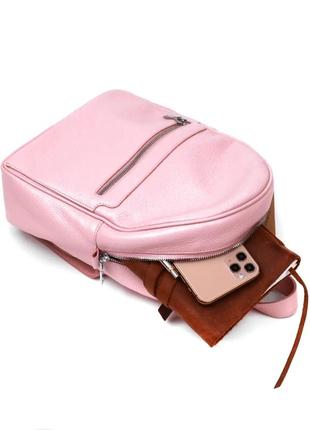 Жіночий рюкзак рожевий шкіряний7 фото
