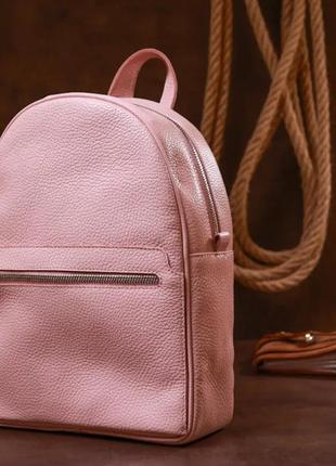 Жіночий рюкзак рожевий шкіряний1 фото