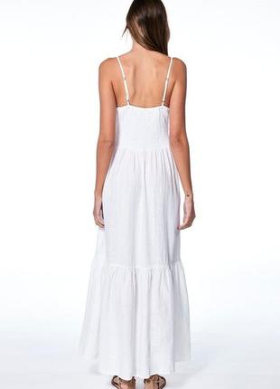 Летний сарафан в пол, платье ярусное белое, хлопковый длинный сарафан2 фото