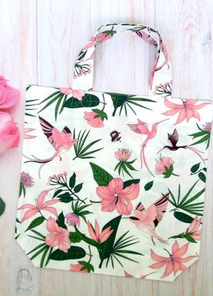 Еко-сумка, шопер "тропічні квіти"