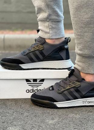 Чоловічі літні  сірі кросівки в сітку adidas🆕 легкі кросівки адідас6 фото