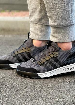 Чоловічі літні  сірі кросівки в сітку adidas🆕 легкі кросівки адідас7 фото