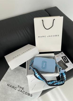 Marc jacobs the snapshot blue новинка трендова жіноча блакитна яскрава сумочка марк джейкобс женская шикарная яркая голубая сумка тренд6 фото