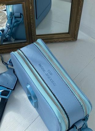 Marc jacobs the snapshot blue новинка трендова жіноча блакитна яскрава сумочка марк джейкобс женская шикарная яркая голубая сумка тренд4 фото