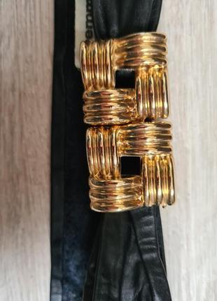 Винтажный кожаный пояс ремень золотая застежка emmanuel belt