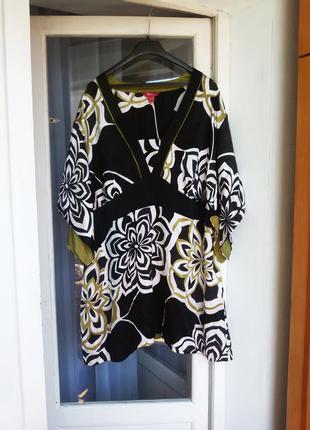 Шелковая туника / блуза monsoon 100% натуральный шелк большой размер батал1 фото