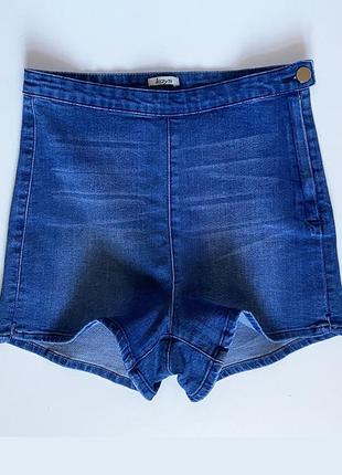 S шорты женские синие высокие джинсовые