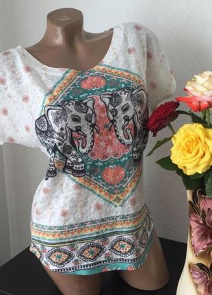 Футболка со слонами р.40l