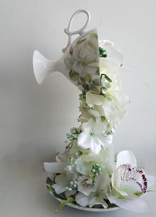 Паряща чашка сувенір декор статуетка квіти подарунок подарок сувенир статуэтка цветы
