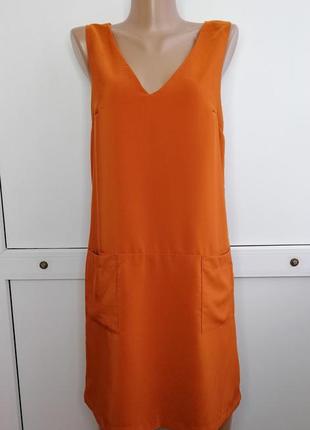 Платье женское оранжевое розовое короткое