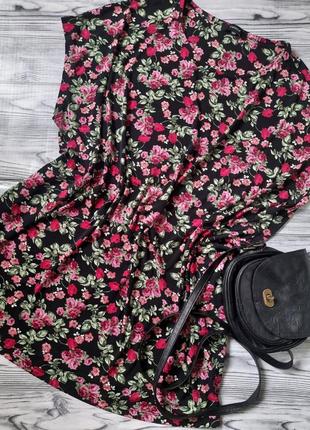 Платье туника принт цветы турция