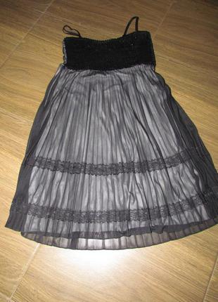Вечернее платье сарафан с кружевом и пайетками xs-s2 фото