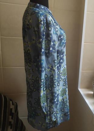 Стильное платье рубашка в цветочный принт из натуральной ткани4 фото