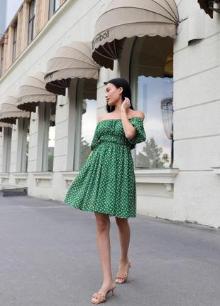 Женское платье "lina" зелёное, летнее шифоновое платье2 фото