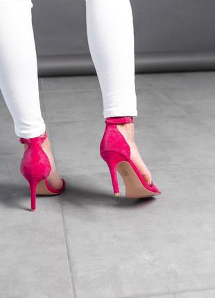 Жіночі черевики (туфлі) на підборах (шпильці) червоні замшеві (червоного кольору) літні - жіноче взуття на літо 20227 фото