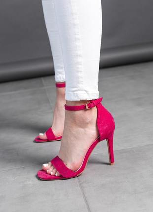 Жіночі черевики (туфлі) на підборах (шпильці) червоні замшеві (червоного кольору) літні - жіноче взуття на літо 20225 фото