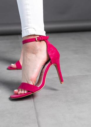 Жіночі черевики (туфлі) на підборах (шпильці) червоні замшеві (червоного кольору) літні - жіноче взуття на літо 20222 фото