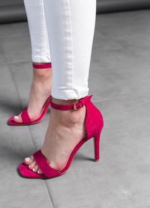 Жіночі черевики (туфлі) на підборах (шпильці) червоні замшеві (червоного кольору) літні - жіноче взуття на літо 20226 фото