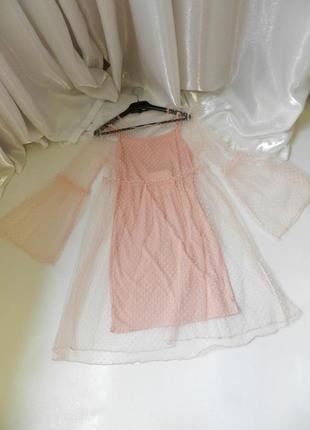 Платье в горох сетка с воланом 2 в 13 фото