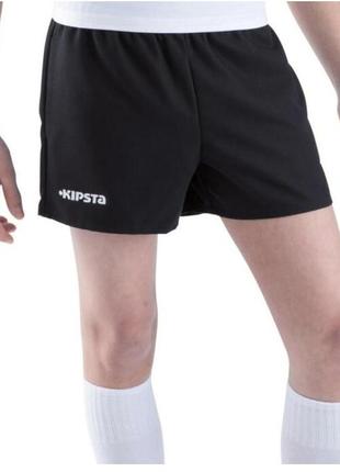 Короткие черные шорты для тренировок по рэгби kipsta