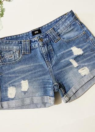 Eur 36 джинсовые шорты голубые женские короткие летние4 фото