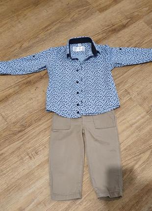 Рубашка и брюки для мальчика нарядные  размер 12 мес1 фото