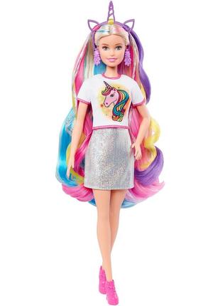 Барби единорожка с аксессуарами barbie fantasy hair doll, оригинал от маттел. барби1 фото