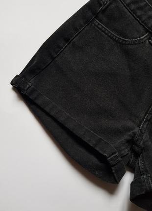 Круті жіночі шорти, джинсові шорти графітового кольору, шорти з високою посадкою7 фото