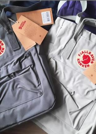 Рюкзак fjallraven kanken totepack, для ноутбука, графіт, сірий, серій, сумка, канкен, фялравен, синій, синій, хаккі, хакі2 фото