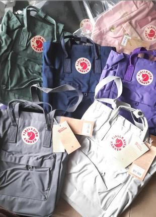 Рюкзак fjallraven kanken totepack, для ноутбука, графіт, сірий, серій, сумка, канкен, фялравен, синій, синій, хаккі, хакі1 фото