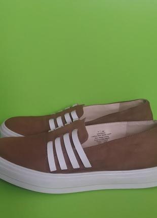 Слипоны из натуральной замши карамель, 38