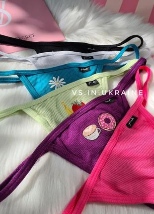 Хлопковые стринги в рубчик victoria's secret оригинал виктория сикрет