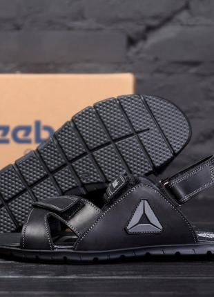 Мужские кожаные сандалии  reebok ns grey