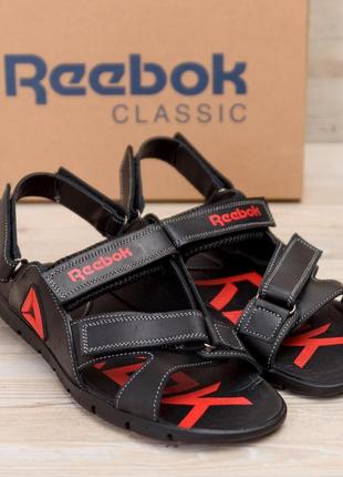 Чоловічі шкіряні сандалі босоніжки Logo reebok ns red5 фото