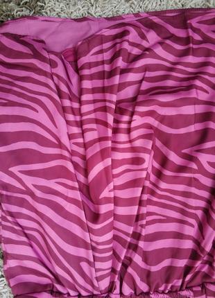 Плаття анімалістичний принт зебра рюші,обортка рожевий,бургунд zebra бренд lewis &melly,р.3610 фото