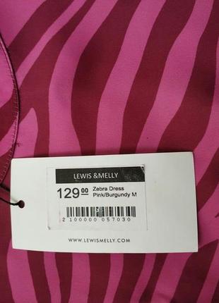 Плаття анімалістичний принт зебра рюші,обортка рожевий,бургунд zebra бренд lewis &melly,р.365 фото