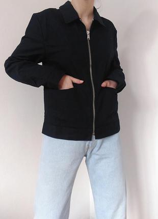 Хлопковая куртка пиджак, жакет h&amp;m синий бомпер коттон блейзер пиджак6 фото